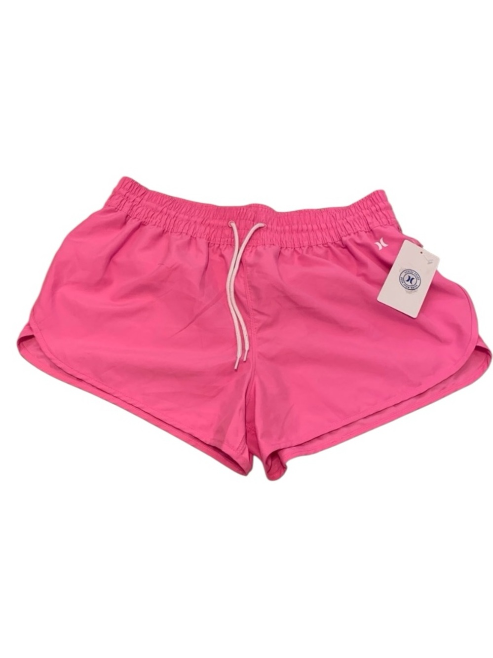 Hurley Brand Pink 3” Board Shorts Women’s Size Medium Back Pocket Drawstring New